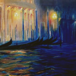 Lumieères à Venise, huile sur toile
